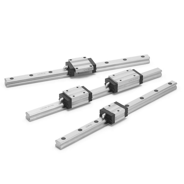 Profile Linear Rail, Size 35, 120mm Long, Medium Precision, Mounted From Above